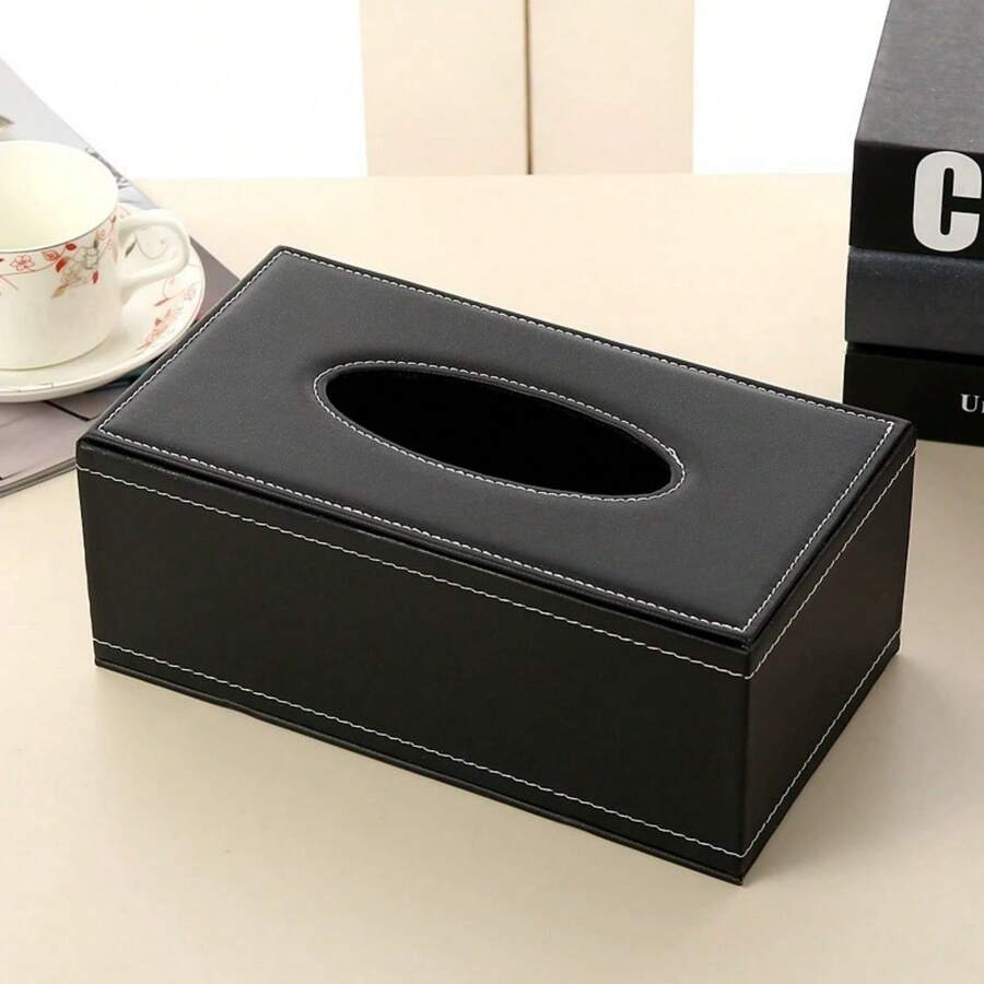 1 Stück Leder Taschentuchbox, minimalistischer Halter für Papierhandtücher zuhause/im Hotel/im Auto