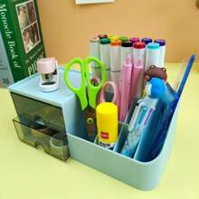 3 Stücke/1 Stück Desktop-Aufbewahrungsbox mit doppelschichtiger Schublade, Stifthalter mit doppelschichtigen Schubladen, einfaches Organisieren von Schmuck, Schreibwaren, Trennstift, Marker, Pinsel