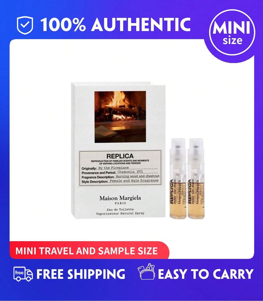 Maison 'Replica By' The Fireplace Eau De Toilette With Chestnut, Vanilla, And Clove Oil,Mini Splash EDT 7ml/0.2 Fl.Oz, Spray 1.2mL / 0.04 Fl.Oz, Travel Mini - 2.4ml(1.2ml*2支)迷你旅行裝 - 查看 1