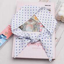 4pcs Blue Simple Long Headbands Women Summer Double-Sided Ribbon Hair Bands Scrunchy Hair Ties Decorative Head Wrap Ponytail Holder Polka Dot Polyester Winter Hair Accessories