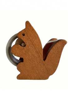 Wooden Craft Tape Seat, Squirrel Iron Teeth, Wooden Grocery Small Rack Back To School