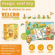 1 Set 100pcs/102pcs/202pcs Kids Reward Stamps - Duck/Rabbit/Dinosaur (With 200/100pcs Stickers + Storybook), Cute Cartoon Animal Stamps To Improve Kids Math & Encourage, Creative Relaxation Preschool Reward Stickers, Magic Stamps, Birthday/Christmas/Thanksgiving Gift