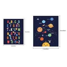 6 件套无框帆布印刷装饰画，星球、太空墙面装饰、宇宙主题、活力宇航员和励志名言艺术，室内家居墙面装饰艺术