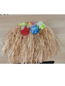 Saia de grama para festa havaiana tropical vibrante de 30 a 60 cm - Fantasia de hula de grama colorida com detalhes florais, perfeita para festas de aniversário e eventos à fantasia - Plástico durável, sem necessidade de energia, decoração divertida para festa havaiana de Halloween