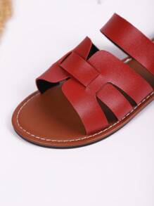 Women's Minimalist Solid Color Casual Hollow Out Open Toe Beach Holiday Party Outdoor Sandals, Summer