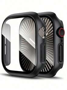 3-In-1 Protective Case Set, Includes Tempered Glass And Screen Protector, Compatible With Apple Watch Series 10/9/SE/8/7/6/5/4/3, 40mm/41mm/44mm/45mm/42mm/46mm/49mm, All-Around Protection, Built-In Tempered Glass Bezel And High Sensitivity Film, Unisex