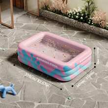Piscina inflável de 1 peça, piscina dobrável para casa/quintal, piscina de praia ao ar livre, piscina de banho interna, disponível em rosa e azul