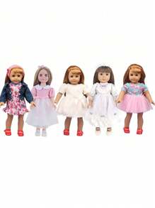 1pc Doll Clothes Set For 18-Inch American Dolls, Doll Princess Dress, Doll Tulle Skirt, Doll Floral Dress, Doll Sleeveless Dress, Fashion Doll Accessories Gift For Girls' Dolls' Birthday, Holiday, And Toys