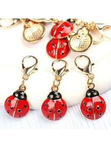 1pc/ 5pcs Cute Ladybug, Sunflower, Bee Mini Keyrings, Charm Accessories For Bags, Special Birthday Gifts For Friends, Graduation Gifts, Autumn, Back To School Car Accessories Bag Charm Backpack For School Goth Y2k Christmas Bag Charms Car Teacher Sister Gift Ideas - Red - View 12