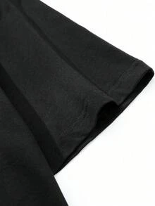 Men's Loose Racing Car Printed Round Neck Short Sleeve T-Shirt, Stylish Design, Summer Essential, Easy To Match, Loose Car Element Print All-Match Casual Streetwear, Boyfriend Gift - Black - View 4