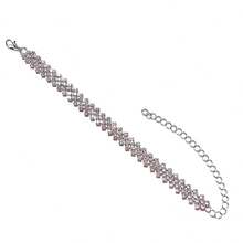 1 Fashionable And Personalized Asymmetrical Rhinestone Studded Ankle Chain - Silver - View 4