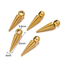 10 Stücke Konus Dekor Spitze Hypoallergene Anhänger Edelstahl Dekor mit kleinem Loch Konus Anhänger für DIY Ohrring Armband Halskette Schmuckherstellung