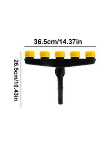 Multi-Nozzle Garden Hose Sprayer - Adjustable Spray Patterns For Lawn Care, Watering Vegetables & Flowers, Durable Plastic Design, Suitable For US Gardens, Stylish Black With Yellow Accents, High Efficiency Watering Tool