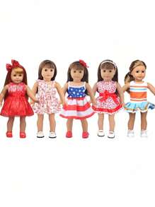1pc Doll Clothes Set For 18-Inch American Dolls, Doll Princess Dress, Doll Tulle Skirt, Doll Floral Dress, Doll Sleeveless Dress, Fashion Doll Accessories Gift For Girls' Dolls' Birthday, Holiday, And Toys