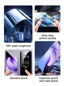 3 件钢化玻璃手机屏幕保护膜适用于 OPPO / Vivo 手机，全覆盖，疏水疏油，全覆盖，易于安装，高清清晰，无气泡，防刮，防碎，钢化玻璃屏幕保护膜生日、家人、朋友的礼物