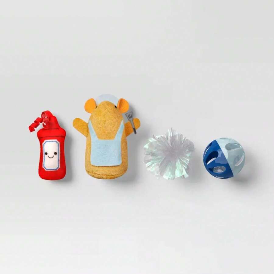 Mice And Ketchup Cat Ball Plush Toy Set - 4pcs - Sun Squad ™ - 1 - Xem 1