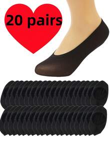 5pairs/10 Pairs/20 Pairs Of Women's Boat Socks, Women's Solid Color, Fashionable And Comfortable Invisible Socks, Silicone Anti Slip And Durable Boat Socks, Business And Leisure Vacation Black And White Short Tube Socks, Anti Odor And Sweat Absorbing Elastic Socks, Men's And Women's Short Tube Boat Socks, Invisible Socks, Moisture Wicking, Quick Drying, Fashionable, Casual, Comfortable, Breathable, Odor Proof Socks, Suitable For Men's And Women's Daily Wear, Summer Women's Silk Stockings, Neutral Invisible Socks - 彩色 - 查看 28