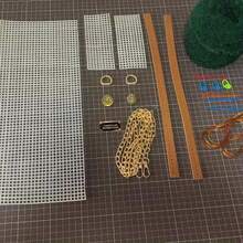 DIY毛绒手提包工艺套装及配件 - 手工钩编钱包材料套装，适用于自制时尚手提包、成人工艺品、服装、服饰配件、针线活等。 - 彩色 - 查看 5