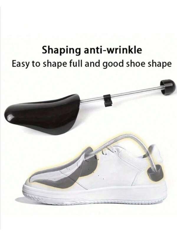 2 piezas Zapateros ajustables unisex de plástico con resortes con función antideformación y antiarrugas, color negro