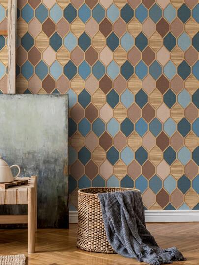 Roll Of Retro Thickened Rhinestone Wood Grain Grille Geometric 3D Fabric Pattern, Home ation, Kitchen Cabinets, Tables Chairs, Room Backgrounds, Renovation, DIY, Waterproof, Stain Resistant, Easy To Clean, Self Adhesive, Peel Paste Wallpaper, Wand Stickers, Wallpaper Stickers Paper