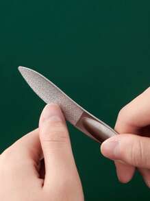 2 Pcs Stainless Steel Nipper, Ingrown , Nail File Double-Sided Buffing Block, Manicure & Pedicure Care Tools