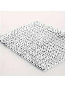 1 Stück schwere Grillkorb mit Griff - Rost beständiges Metall Kochzubehör für Picknick, Camping, Fleisch, Steak, Garnelen, Gemüse