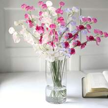 Set de 5 piezas/3 piezas/1 pieza Arreglo de flores artificiales, pieza central decorativa con flor de guisante artificial vibrante con toque realista, corona DIY para boda y fiesta, decoración floral para el regreso a clases