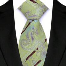 GOADAFOO Corbata de moda de 8 cm de ancho para hombre, de color verde con rayas, flores, cuadros y puntos. Corbata tejida jacquard para novio, negocios, boda y fiesta