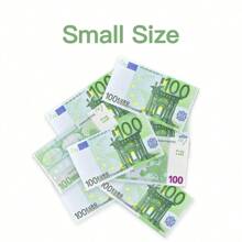 30*15mm Replika Mini 100 Euro Nominał Papieru Prop, 110*61,5mm 100 Euro Nominał Papier Prop może być używany do Origami Świątecznego, Papier Prop Atmosfera Imprezy, Fałszywe Banknoty