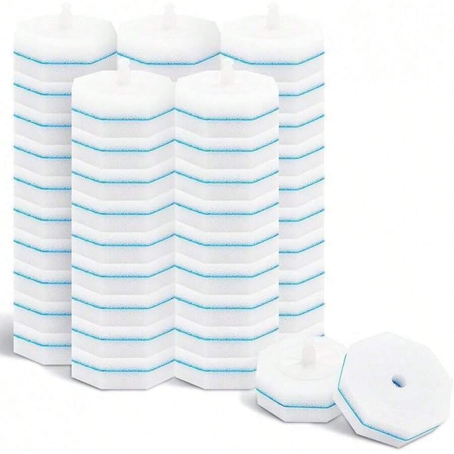 LISAPRO 30 PCS Juego de Cepillo de Inodoro, Recambios para Inodoro Desinfectante, Escobilla de Inodoro, Cabezal de Escobilla Desechable, Accesorios para Escobillas de Baño - 1 - Ver 1