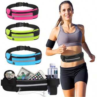 Heuptas voor hardlopen, multifunctionele antidiefstal, nauwsluitend, mobiele telefoonriem, sportfitness, kleine waterflestas voor heren en dames, fietstas