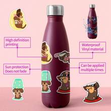 50PCS Cartoon Dachshund Graffiti Stickers Vinyl Aesthetics Stickers For Scrapbooking, Diary, Laptop, Bumper, Skateboard, Water Bottle, Computer, Phone, Cartoon, Hard Hat, Car Stickers And Decals