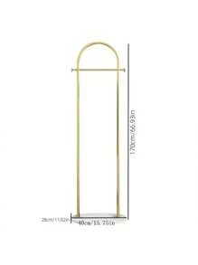 1 Pc Standalone Clothes Hanger - Vertical Space-Saving Clothes Rack For Bedroom And Living Room, Metal Frame With White Shelf, Portable Design For Easy Organization, Portable Garment Rack