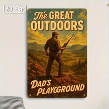 1pc, 2D Flat Decorative Plaque, The Great Outdoors, Dad's Playground, Ideal For Outdoor Themed Spaces, Man Cave, Or Outdoor Enthusiast Dads' Rooms, Tribute To Dads Who Love The Outdoors, Outdoor Inspired Aesthetic, Size 8x12inchs/20x30cm - Multicolor - View 6