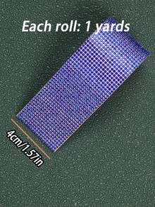 1 码皇家蓝色自粘式水钻丝带水晶钻石闪亮丝带 DIY 装饰贴纸，带 2 毫米水钻，适用于 DIY 工艺品、婚礼派对装饰、汽车电话装饰、电脑水瓶化妆架装饰 - 1碼皇家藍 - 查看 9