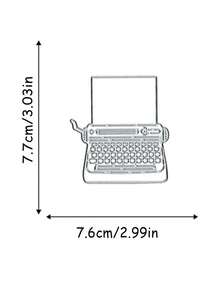 1 pieza de set de troqueles de corte de metal con diseño de máquina de escribir y libro, ideal para manualidades de scrapbooking, elaboración de tarjetas, álbumes de fotos y decoraciones navideñas - Plateado - Ver 14
