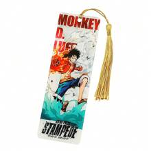 bandai Marcador de livro de acrílico One Piece com borla, produtos da One Piece, presentes para fãs, material escolar, volta às aulas