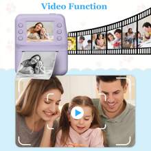 Aparat do natychmiastowego drukowania dla dzieci, 1080P 2,4-calowy ekran do natychmiastowego drukowania zdjęć przenośna zabawka z rolkami papieru fotograficznego, cyfrowy aparat fotograficzny prezent dla dzieci dla chłopców i dziewcząt prezenty urodzinowe, inne elektroniczne zabawki edukacyjne dla dzieci, aparat do zabawek