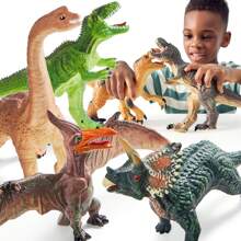 Juego de juguetes de dinosaurios gigantes, grandes juguetes de dinosaurios realistas para niños de 3 a 5 años - Regalos perfectos de dinosaurios para niños en cumpleaños - Figuras de juguete de dinosaurios con detalles pintados a mano - Figuras de dinosaurio gigantes