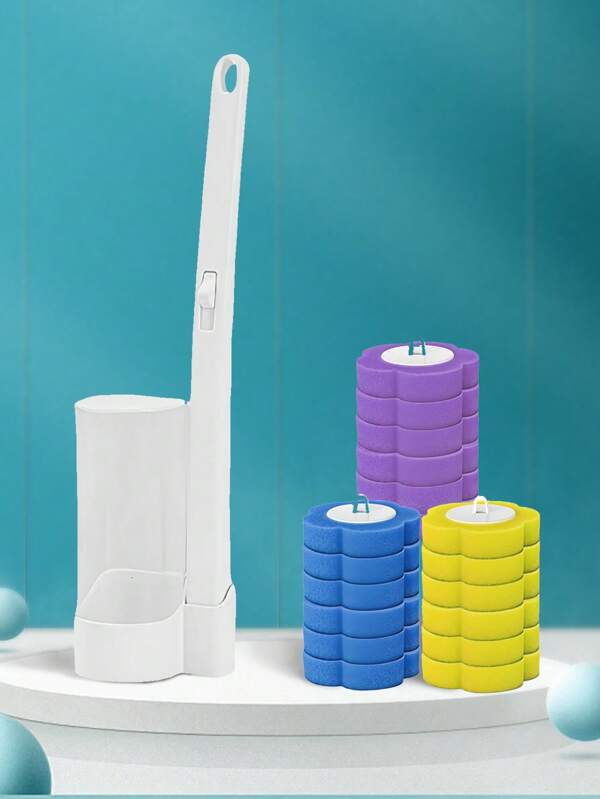 3-In-1fragrance Disposable Toilet Brush Cleaning Heads Refills,18Pcs Refill Pads,Disposable Toilet Cleaning Sponge Heads,Toilet Cleaning Brush Heads,Bathroom Cleaning Brush Heads Refills,Cleaning Supplies, Cleaning Tools