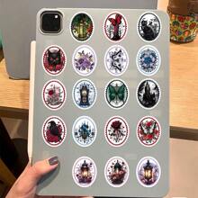 50pcs Gothic Style Stamp Stickers Value Pack Cute Cartoon Stickers Cool Anime Stickers Handbook DIY Decoration Stickers Waterproof And Durable Mobile Phone Case Decoration Stickers