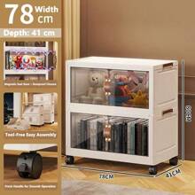 5/4/3/2/1 Layer Clothes Storage Box, Home Closet Organizer Folding Plastic Container Cabinet With Door, Large Capacity For Women Storage Organizer Travel Essentials Back To School