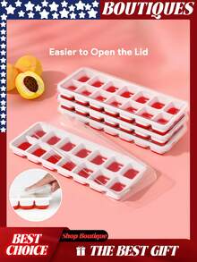 Ice Cube Trays 4 Pack, Silicone With Removable Lid, Easy-Release Flexible 14-Cube Trays, Stackable Covers For Cocktail, Freezer, Ice Cube Tray, Ice Cube Trays For Freezer, Ice Trays For Freezer, Ice Trays, Ice Cube Tray With Lid, Silicone Ice Cube Trays With Lid, Ice Cube, Ice Cube Tray Silicone, Ice Tray With Lid, Ice Cube Trays For Freezer With Lid, Silicone Ice Tray, Icecube Trays For Freezer, Ice Trays For Freezer Silicone, Silicone Ice Trays, Ice Tray Silicone, Silicone Ice Cube Trays, Cubos De Hielo, Para Hacer Hielo Cubos, Ice Cubes Trays, Silicone Ice Trays For Freezer, Molde Para Hielo, Ice Cube Trays Silicone, Ice Trays With Lids, Easy Ice Cube Trays - 4pcs Red - 查看 6