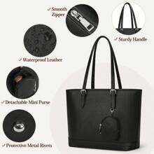 NEWHEY Bolso de tela para mujer, bolso de hombro de gran capacidad, bolsos y carteras con una pequeña bolsa extraíble