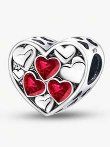 1PC 925 Sterling Silver Heart To Heart Beads Pendant Beads Pendant Ball Suitable For Bracelets DIY Women's Jewelry - Gather - View 17