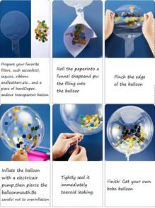 50 Pieces/25/10/3pcs Transparent Balloons, 10-36 Inch Transparent Wave Balloons, Can Be Filled With Balloons, Transparent Inflatable Air Helium Balloons, Perfect For Wedding Room Decoration, Party Decoration, And Birthday Party Decoration