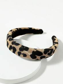 1 件女士时尚豹纹波尔卡圆点条纹头带，化妆头带 - 新款豹纹优雅简约头带 - 彩色 - 查看 8