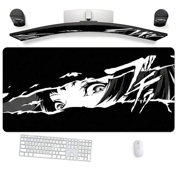 1pc Extra Large Anime Girl Love Gaming Mouse Pad - Rubber Material, Oblong Rectangle Shape, Precision- Locked Edges, Washable And Non-Slip Desk Mat For Computer ESports