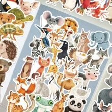 50Pcs Animal Stickers Cute Stickers Tiger Stickers Pig Stickers Cartoon Stickers Elephant Stickers Graffiti Stickers For Water Bottle, Hydroflask, Guitar, Luggage, Phone, Case, Laptop, Skateboard, Gift School Supplies,Back To School