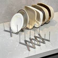 1pc Adjustable Stainless Steel Dish Drying Rack, Expandable Foldable Over Sink Organizer, Multi-Tier Bowl Pot Lid Storage System, Cabinet/Drawer Dual-Use Shelf, Space Saving Rack For Kitchen/RV/Countertop